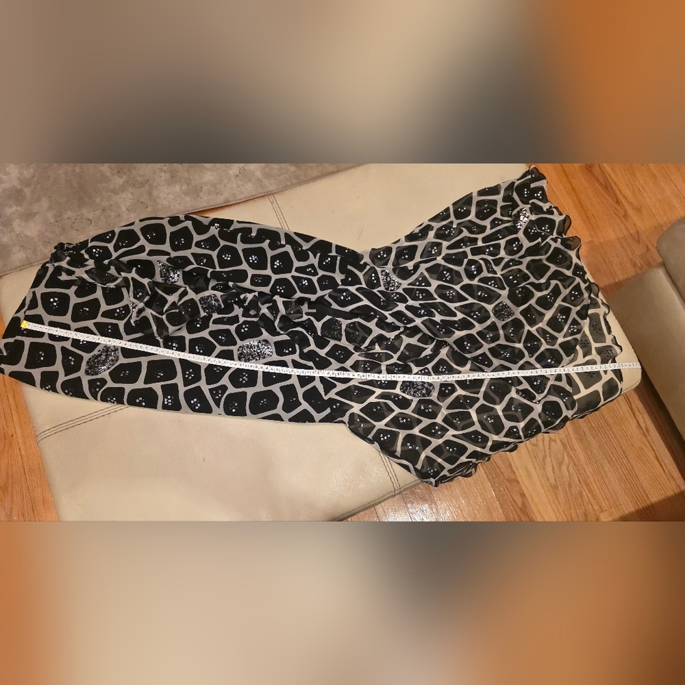 Chetta B Long Maxi Mermaid with sequence, Skirt chiffon Giraffe Animal Print It - Picture 13 of 15